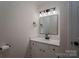 Bathroom vanity with single sink, quartz countertop and matte black hardware at 1663 Smyre Farm Rd # 5, Newton, NC 28658