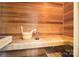 Relaxing sauna room featuring natural wood and bench seating at 20428 Island Forest Dr, Cornelius, NC 28031