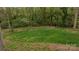 Spacious backyard featuring a large grassy area surrounded by mature trees at 2239 Wensley Dr, Charlotte, NC 28210