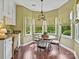 Bright breakfast nook featuring a round table, four chairs, and multiple windows offering natural light and wooded views at 2516 Middlebridge Ln, Charlotte, NC 28270