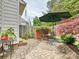 Cozy brick patio with outdoor seating and a large umbrella, perfect for relaxing and entertaining at 2516 Middlebridge Ln, Charlotte, NC 28270