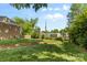 Spacious backyard showing a lush green lawn, mature trees, and privacy, perfect for outdoor activities and relaxation at 4607 Hedgemore Dr # D, Charlotte, NC 28209
