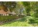 Well-maintained backyard featuring a lush lawn, mature trees, and a secure fence for privacy and outdoor enjoyment at 4607 Hedgemore Dr # D, Charlotte, NC 28209
