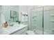Well-lit bathroom with a sleek glass shower and modern vanity at 4610 Harris Elliot Rd, Lincolnton, NC 28092