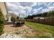 Inviting backyard with a stone patio, dining set, and well-maintained lawn at 5015 Drake Pond Ln, Rock Hill, SC 29732