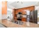 Kitchen with granite countertops and stainless steel appliances at 5108 Boardwalk Ct, Dallas, NC 28034