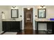 Dual vanity bathroom with a neutral color palette and great lighting, perfect for couples at 6910 Green Turtle Dr, Charlotte, NC 28210