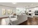 Bright, open living space with a spacious couch and modern kitchen in the background at 7633 Tanglewood Way, Denver, NC 28037
