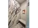 Modern walk-in shower featuring marble tile and built-in seat at 1000 Margaret Brown St, Charlotte, NC 28202