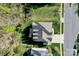 Aerial view of home displaying its roof, well-kept landscaping, and backyard at 10643 Rippling Stream Nw Dr, Concord, NC 28027
