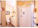 Bathroom featuring tile floors, vanity, toilet, and shower with sliding glass doors at 1213 10Th Street Nw Ln # 3, Hickory, NC 28601