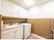 Functional laundry room with sink, cabinets, and modern washing machine at 1213 10Th Street Nw Ln # 3, Hickory, NC 28601