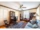 Home office with vintage furnishings, hardwood floors, ceiling fan and natural light at 1213 10Th Street Nw Ln # 3, Hickory, NC 28601