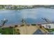 Stunning aerial view of a lakefront property with private dock and expansive water views at 139 Little Indian Loop, Mooresville, NC 28117