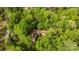 Aerial view of a private residence nestled among lush green trees, offering a secluded and serene setting at 1676 Partridge Cir, Lancaster, SC 29720