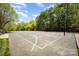 Community outdoor basketball court featuring full court lines, hoops, and surrounding green space at 1801 Briarcrest Nw Dr, Charlotte, NC 28269