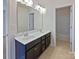 Bathroom features a double sink vanity, a large mirror, and a separate shower and tub at 1907 Caprington Dr, Fort Mill, SC 29707