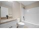 Bathroom with granite vanity and shower-tub combo at 2518 Glenwood St, Kannapolis, NC 28083