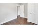 Bright bedroom features neutral walls and dark laminate flooring at 2815 Grimes St, Charlotte, NC 28206
