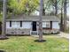 Charming single-story home featuring stone accents, grey siding, black door, and a well-maintained lawn at 2815 Grimes St, Charlotte, NC 28206