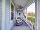 Inviting front porch with rocking chairs, throw pillows, and a view of the surrounding neighborhood at 3241 Long Shoals Rd, Lincolnton, NC 28092