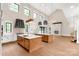 Spacious kitchen featuring double islands, ample natural light, and a modern design at 3268 Sherman Dr, Lancaster, SC 29720
