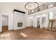 Elegant living room with a marble fireplace, staircase, and loft access at 3268 Sherman Dr, Lancaster, SC 29720