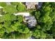 Aerial view of a beautiful home surrounded by mature trees and a well-maintained lawn at 3622 Roxburgh Ln, Gastonia, NC 28056
