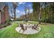 Beautiful backyard with fire pit, Adirondack chairs, and lush lawn at 4071 Poplar Ridge Dr, Fort Mill, SC 29715