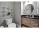 Elegant powder room with marble countertop and modern fixtures at 4071 Poplar Ridge Dr, Fort Mill, SC 29715
