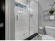 Bright bathroom featuring a glass-enclosed shower, white subway tile, and modern fixtures at 4071 Poplar Ridge Dr, Fort Mill, SC 29715
