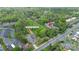 Aerial view of townhomes near McMullen Creek Greenway, close to the main road at 8221 Pineville Matthews Rd # A, Charlotte, NC 28226