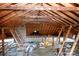Attic space featuring exposed rafters, brick structure, and visible insulation for a remodeling project at 920 N Sixth St, Albemarle, NC 28001