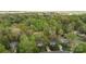 Aerial view of a neighborhood showing mature trees, homes and their driveways at 9319 Harps Mill Ct, Charlotte, NC 28270