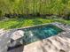 Aerial view of the in-ground pool and surrounding lush greenery at 1012 Shippon Ln, Waxhaw, NC 28173