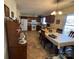 Eat-in kitchen with tiled floors, wood cabinets, and a ceiling fan at 112 Juanita Dr, Pineville, NC 28134