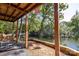 Inviting covered back porch featuring scenic lake views and serene surroundings at 119 Harbor Ln, Mount Gilead, NC 27306