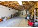 Spacious unfinished basement with exposed wooden beams ready for customization at 119 Harbor Ln, Mount Gilead, NC 27306