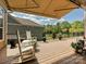 Spacious back deck with two rocking chairs and a retractable awning at 1231 Restoration Dr, Marvin, NC 28173