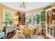 Sunlit dining room with hardwood floors, three windows and cheerful yellow walls at 292 Mocksville Hwy, Statesville, NC 28625