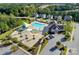 Beautiful aerial view of the community pool area, with a covered lounge area and ample parking at 4013 Highgate Ln # 2B-78, Lancaster, SC 29720