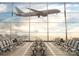 Airport terminal with airplane landing, spacious seating, and expansive glass windows at 408 Balboa St, Matthews, NC 28104