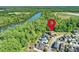 Beautiful aerial view of the home and its surrounding, backing up to the Catawba River at 727 Bluff Loop Rd, Rock Hill, SC 29730