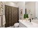 Cozy bathroom with shower, dark hardware, and modern decorations at 727 Bluff Loop Rd, Rock Hill, SC 29730