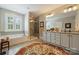 Elegant bathroom featuring a soaking tub, glass-enclosed shower, and double vanity at 727 Bluff Loop Rd, Rock Hill, SC 29730
