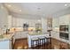 Beautiful kitchen with white cabinetry, stainless appliances, granite counters, and a center island with seating at 727 Bluff Loop Rd, Rock Hill, SC 29730