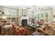 Cozy living room with a fireplace, built-in bookshelves, and comfortable seating for relaxation at 727 Bluff Loop Rd, Rock Hill, SC 29730