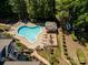 Aerial view of the community pool and lounge area at 7829 Village Harbor Dr, Cornelius, NC 28031