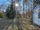 This is a wooded lot showing sunlight through the trees in a peaceful backyard setting at 119 Lineberger St, Stanley, NC 28164