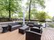 Inviting deck space with modern outdoor seating, perfect for entertaining and relaxation in a shaded environment at 1310 Woodland Dr, Charlotte, NC 28205